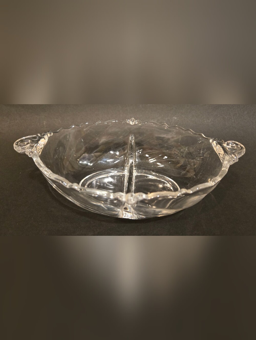 Vintage A. H. Heisey "WAVERLY" Divided Oval Relish Dish - Home Dining